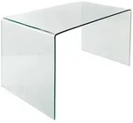 riess-ambiente Schreibtisch, Transparent, Glas, Rechteckig, 120x73x70 cm,