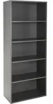 Novel Aktenregal, Graphit, Kunststoff, 4 F&auml;cher, 80x197x40 cm, Made in Germany,