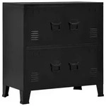 vidaXL Lagerschrank, Schwarz, Metall, 40x80x75 cm, Wohnzimmer, Kommoden & Sideboards,