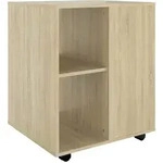 vidaXL Rollschrank, Hellbraun, Holzwerkstoff, 53x72x60 cm, Arbeitszimmer, Container