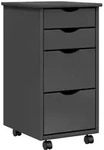 vidaXL Rollschrank, Grau, Holz, 39x65.5x34 cm, Wohnzimmer, Kommoden & Sideboards,