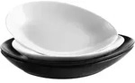 M&auml;ser Speiseteller, Schwarz, Wei&szlig;, Keramik, 4-teilig, Uni, oval, Essen & Trinken,