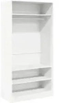 vidaXL Kleiderschrank, Wei&szlig;, Holz, Strukturbuche, 4 F&auml;cher, Rechteckig, 100x200x50