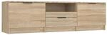 vidaXL Lowboard, Sonoma Eiche, Holz, Strukturbuche, 3 F&auml;cher, 1 Schubladen,