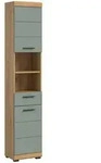 Mid.you Hochschrank, Salbeigr&uuml;n, Kunststoff, 3 F&auml;cher, 1 Schublade(n)...