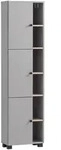 Mid.you Hochschrank Lugo, Grau, Wildeiche, Kunststoff, 5 F&auml;cher, 45x168x23.4 cm,
