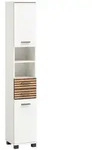 Stylife Hochschrank Katta, Wei&szlig;, Eiche, Kunststoff, 3 F&auml;cher, 2 Schublade(n)
