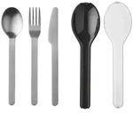 Mepal Besteckset Ellipse, Schwarz, Metall, Kunststoff, 3-teilig, 19.5x5.1x2.3 cm,
