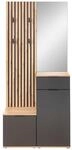 Xora Garderobe Simple, Anthrazit, Eiche Artisan, Glas, Holzwerkstoff, 4-teilig,