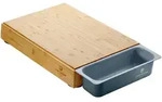 Chef Cuisine Schneidebrett, Anthrazit, Natur, Holz, Metall, Bambus, 28.7x7.5x51...