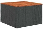 vidaXL Gartentisch, Schwarz, Braun, Kunststoff, Quadratisch,quadratisch,...