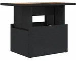 vidaXL Gartentisch, Schwarz, Braun, Kunststoff, Rechteckig,rechteckig, S&auml;ule,