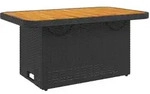 vidaXL Gartentisch, Schwarz, Kunststoff, Rechteckig,rechteckig, S&auml;ule,...