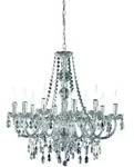 P & B Kronleuchter, Chrom, Transparent, Metall, Kunststoff, 165 cm, Lampen &