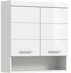 Mid.you H&auml;ngeschrank, Wei&szlig; Hochglanz, Kunststoff, 1 F&auml;cher, 74x79x24 cm, FSC...