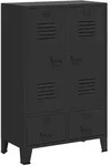 vidaXL Kleiderschrank, Schwarz, Metall, 35x107x67 cm, Wohnzimmer, Kommoden &