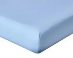 Homescapes Perkal-Spannbettlaken,, Blau, Textil, Uni, Rechteckig, 120x190 cm,