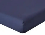 Homescapes Perkal-Spannbettlaken,, Dunkelblau, Textil, Uni, Rechteckig, 140x190...