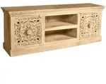 Mid.you Lowboard, Natur, Holz, Mangoholz, massiv, 2 F&auml;cher, 150x60x40 cm,