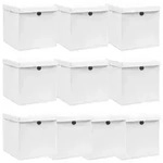 vidaXL Aufbewahrungsboxen, Wei&szlig;, Textil, Quadratisch, 32x32x32 cm, Ordnen &