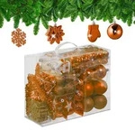 Relaxdays Weihnachtskugeln, Orange, Kunststoff, 30x24x12 cm, Dekoration,