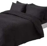 Homescapes Bettw&auml;sche, Schwarz, Textil, Gestreift, Quadratisch, 200x200 cm,