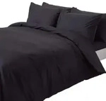 Homescapes Bettw&auml;sche, Schwarz, Textil, Quadratisch, 200x200 cm, Oeko-Tex&reg;,