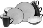 Creatable Kombiservice Malm&ouml;, Schwarz, Grauwei&szlig;, Keramik, 16-teilig,...