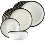 Seltmann Weiden Teller-Set, Beige, Grau, Keramik, 18-teilig, Rund, 2x2x2 cm, Essen &