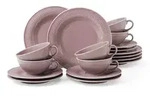 Seltmann Weiden Teeservice, Dunkelrosa, Keramik, 18-teilig, 2x2x2 cm, Essen &