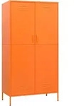 vidaXL Kleiderschrank, Orange, Metall, 4 F&auml;cher, Rechteckig, 90x180x50 cm,