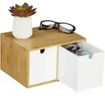 Relaxdays Schreibtischorganizer, Mehrfarbig, Holz, Holzwerkstoff, 24.5x14.5x20 cm,