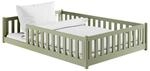 Kids Collective Bodenbett, Olivgr&uuml;n, Holz, 140x200 cm, Kinder- & Jugendzimmer,