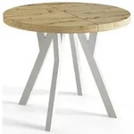 Alpi-M&ouml;bel Runder, Hellbraun, Holzwerkstoff, Rund, X-Form, 80x77x80 cm, Esszimmer,