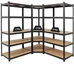 Proregal Eckregal, Schwarz, Metall, Rechteckig, 90x180x60 cm, Freizeit, Heimwerken,