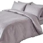 Homescapes Bettw&auml;sche, Grau, Textil, Gestreift, Rechteckig, 260x220 cm,...