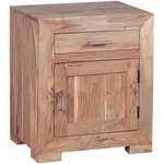 Mid.you Nachtschrank Skyport Mumbai, Akazie, Holz, Akazie, massiv, 1 Schublade(n)