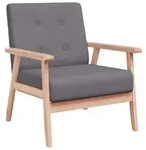 vidaXL Sessel, Dunkelgrau, Holz, Rechteckig, 64.5x73.5x67 cm, Wohnzimmer,...