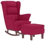 vidaXL Schaukelsessel, Rot, Textil, 93x97x78 cm, Wohnzimmer, Sessel, Schaukelst&uuml;hle