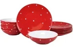 Creatable Tafelservice Polka Dots Rot, Rot, Wei&szlig;, Keramik, 12-teilig,