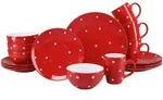 Creatable Kombiservice Polka Dots bunt, Rot, Wei&szlig;, Keramik, 16-teilig, 300 ml,400
