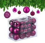Relaxdays Weihnachtskugeln-Set, Pink, Kunststoff, 6x7x6 cm, Dekoration,