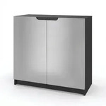 Vladon Kommode, Greige, Holzwerkstoff, 82x78x37 cm, Wohnzimmer, Kommoden &