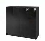 Vladon Kommode, Schwarz Hochglanz, Holzwerkstoff, 82x78x37 cm, Wohnzimmer,...