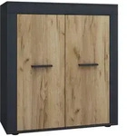 Mid.you Kommode Usilo, Anthrazit, Honigeiche, Kunststoff, 1 F&auml;cher, 80x89x35...