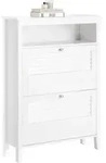 SoBuy Schuhschrank, Wei&szlig;, Holzwerkstoff, 80x108x25 cm, Garderobe,...