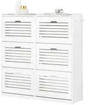 SoBuy Schuhschrank, Wei&szlig;, Holzwerkstoff, 115x112x30 cm, Garderobe,