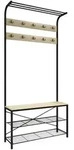 Mid.you Garderobe Taliro, Schwarz, Honigeiche, Metall, Holzwerkstoff, 90x190x30 cm,