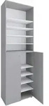 Mid.you Schuhschrank Lona, Grau, Kunststoff, 8 F&auml;cher, 70x220x40 cm, stehend,