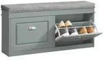 SoBuy Schuhbank, Hellgrau, Holzwerkstoff, 104x52x24 cm, FSC 100%, Garderobe,